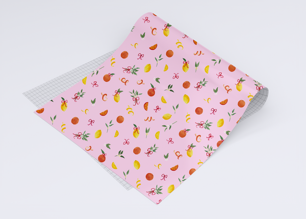 Merry Citrus - Pink Wrapping Paper