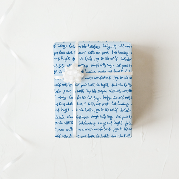 Christmas Clichés - Blue + Blue Wrapping Paper