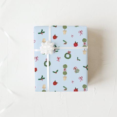 Christmas Cuttings - Blue Wrapping Paper