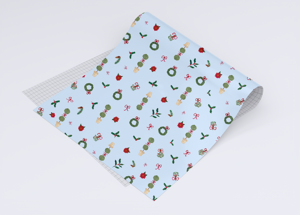 Christmas Cuttings - Blue Wrapping Paper