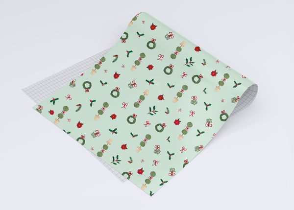 Christmas Cuttings - Green Wrapping Paper