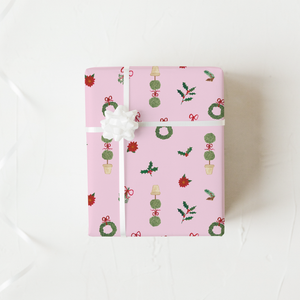 Christmas Cuttings - Pink Wrapping Paper