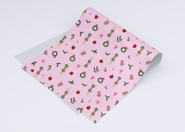 Christmas Cuttings - Pink Wrapping Paper