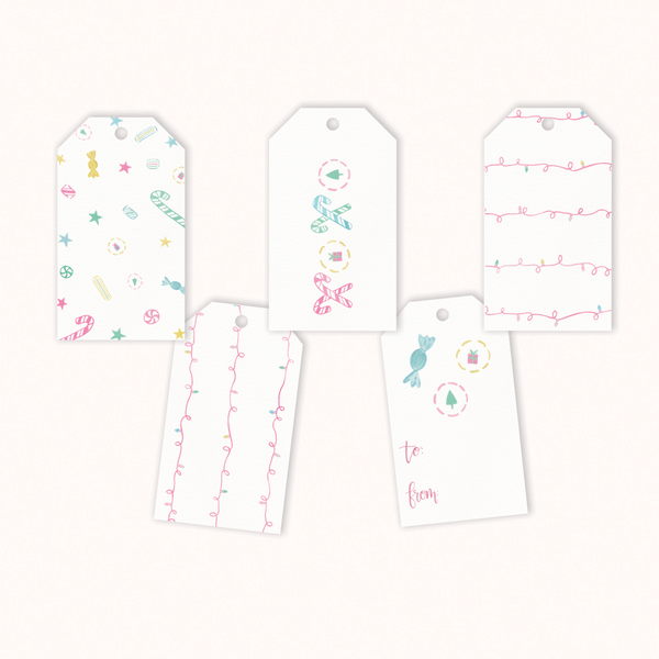 Holiday Gift Tags - Pink