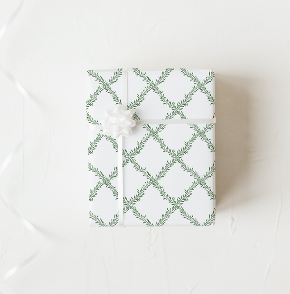 Leafy Lattice Wrapping Paper