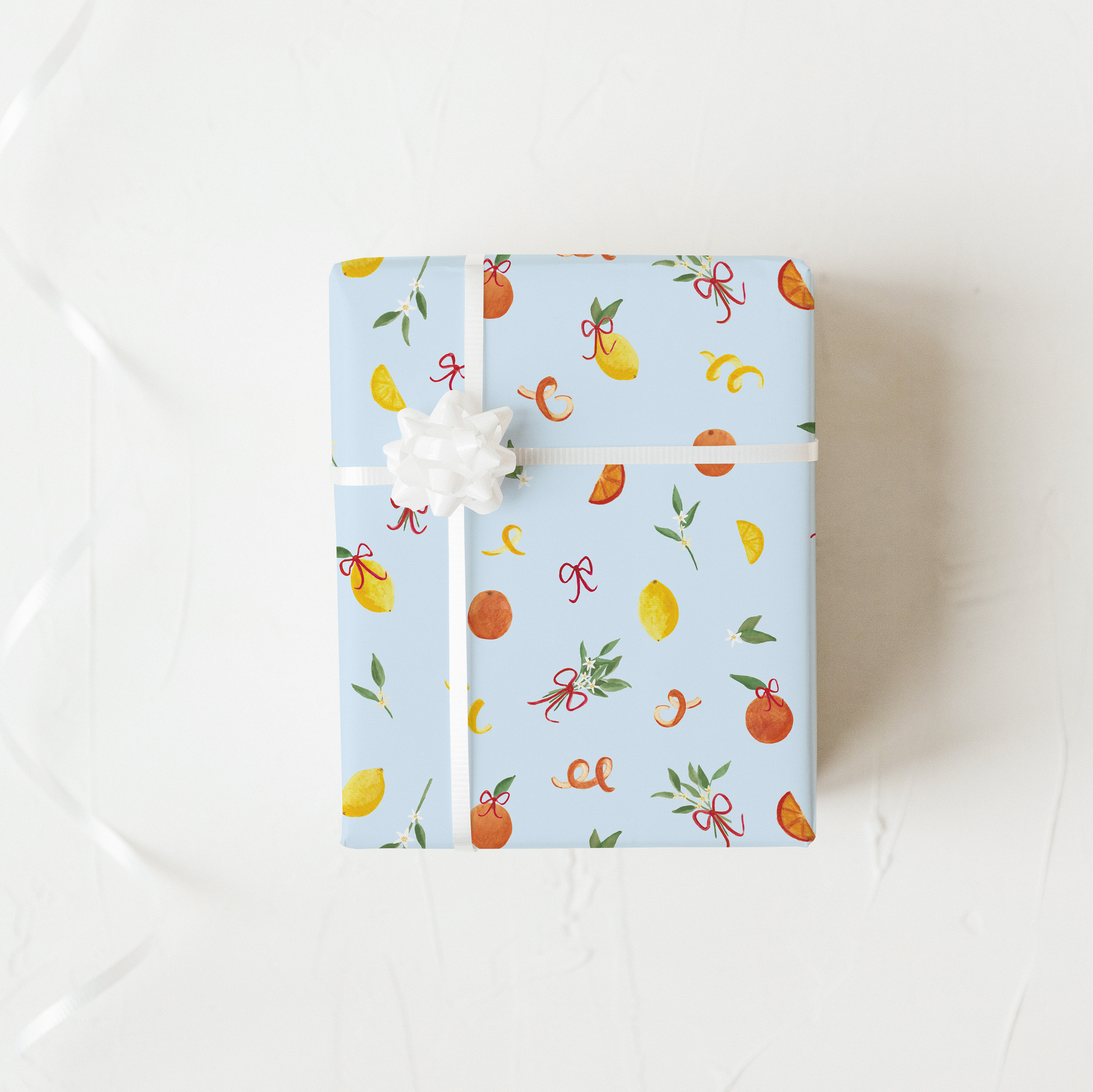 Merry Citrus - Blue Wrapping Paper