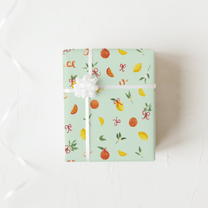 Merry Citrus - Green Wrapping Paper