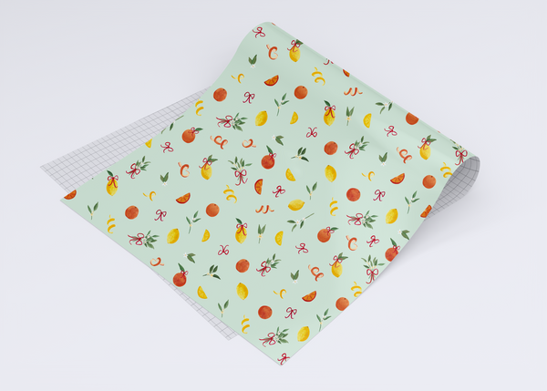 Merry Citrus - Green Wrapping Paper