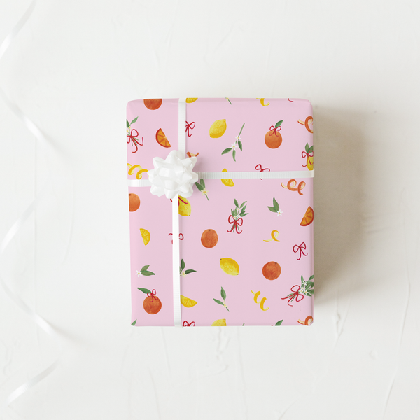 Merry Citrus - Pink Wrapping Paper